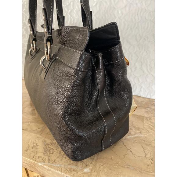 Coach Large penelope F14682 black pebble Leather Satchel BAG PURSE - Picture 4 of 9